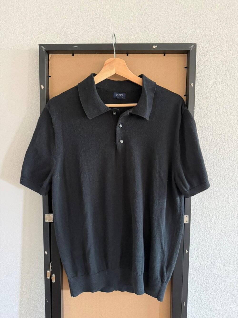J.Crew Black Short-Sleeve Knit Polo